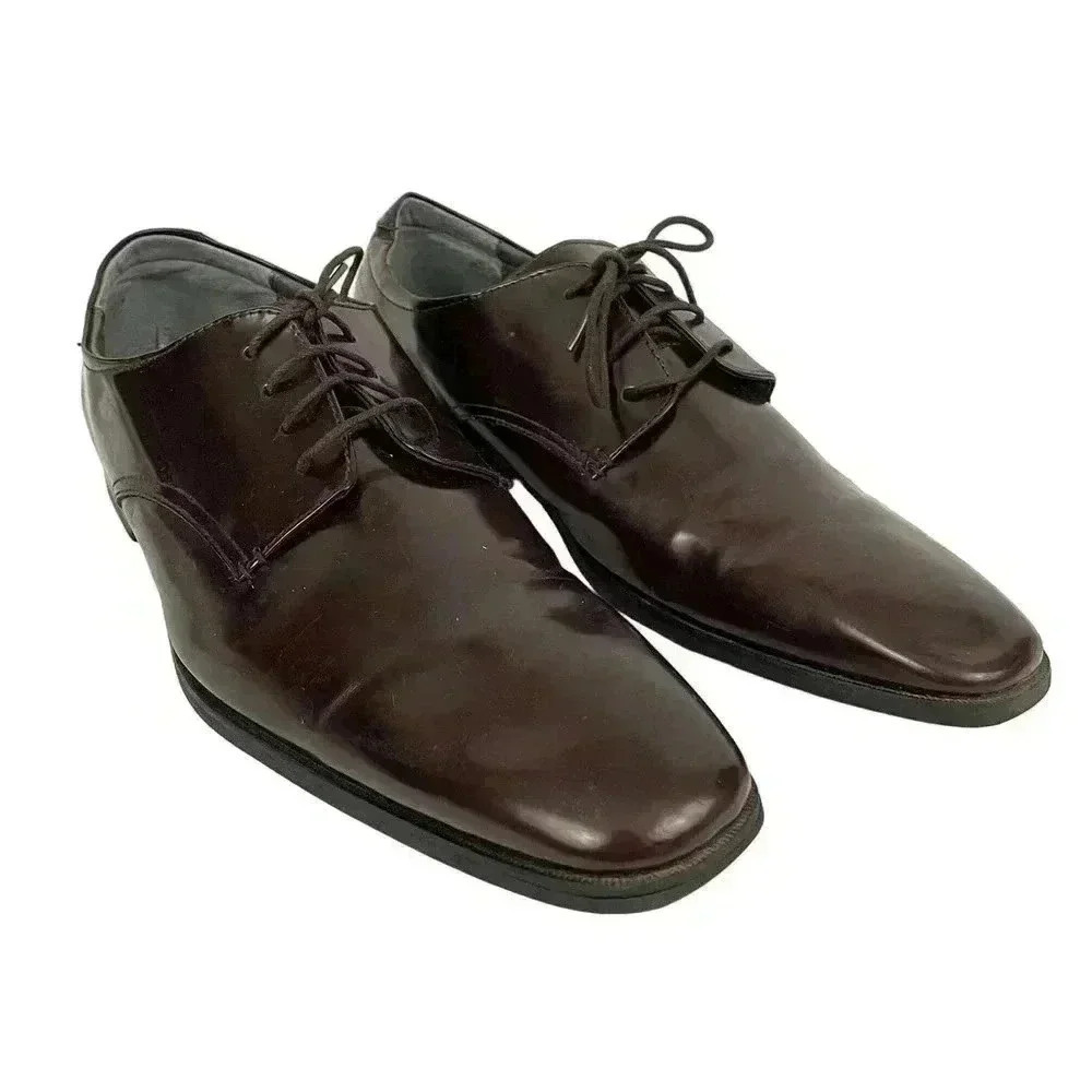 Calvin Klein Brown Shiny‎ Oxford Dress Men's Shoes Size 13